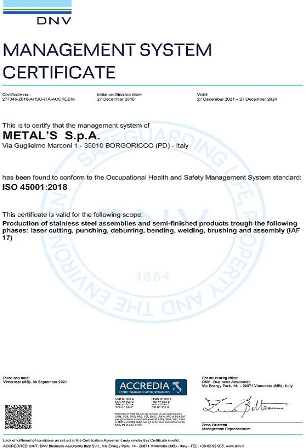 Certificazione 45001r