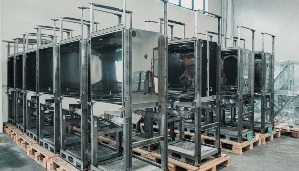 Detail of a stainless steel assembly for the medical sector